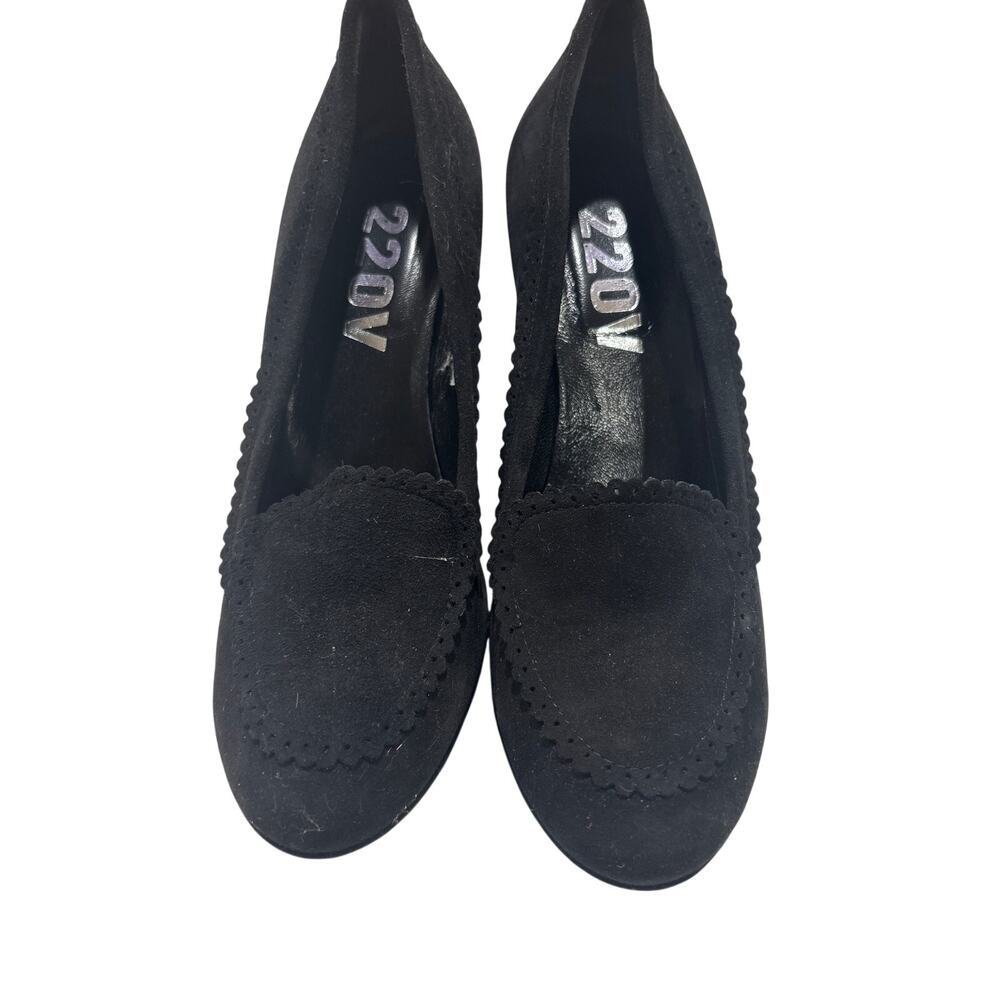 Gabor Black Suede Scalloped Loafers size 40